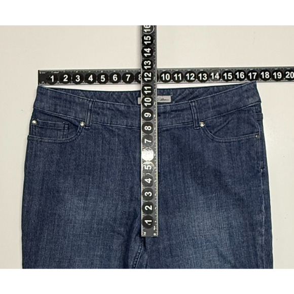 Chicos Jeans Womens Large 2 Blue Embellished Platinum Bootcut Actual 34X31 - Picture 3 of 9